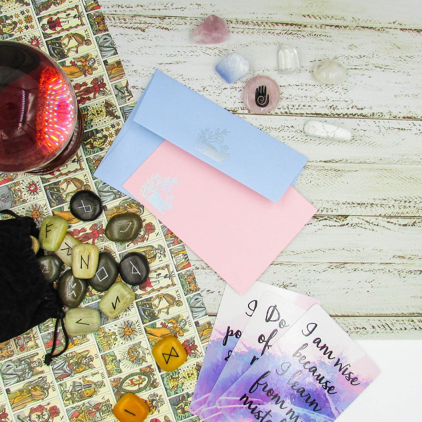 Crystal Potion Notecard Set Pink and Blue