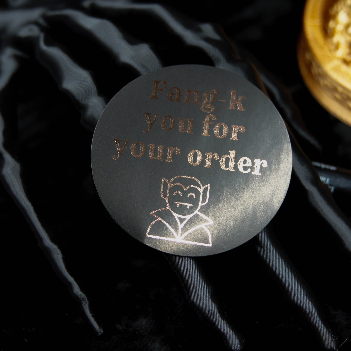 Gothic Packaging Stickers - Fang-k You For Your Order