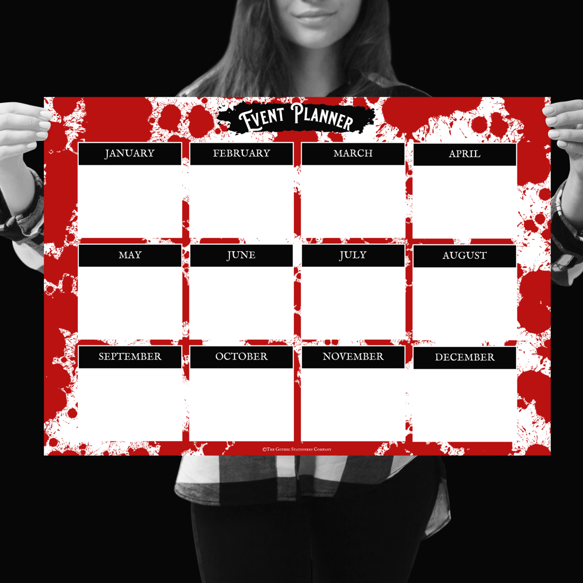 Goth Birthday & Anniversary Wall Planner - Blood Splat
