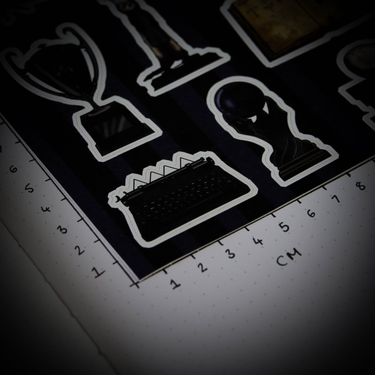 Dark Academia Sticker Sheet size close up