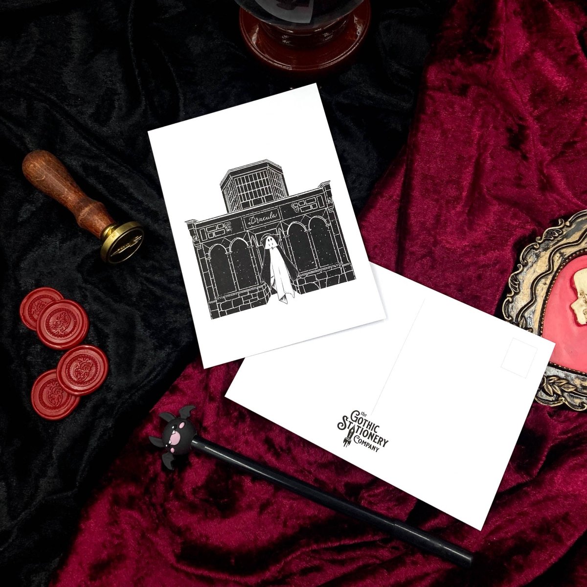 Dracula At Whitby Ghost Postcard Print - The Gothic Stationery Company - Postcard