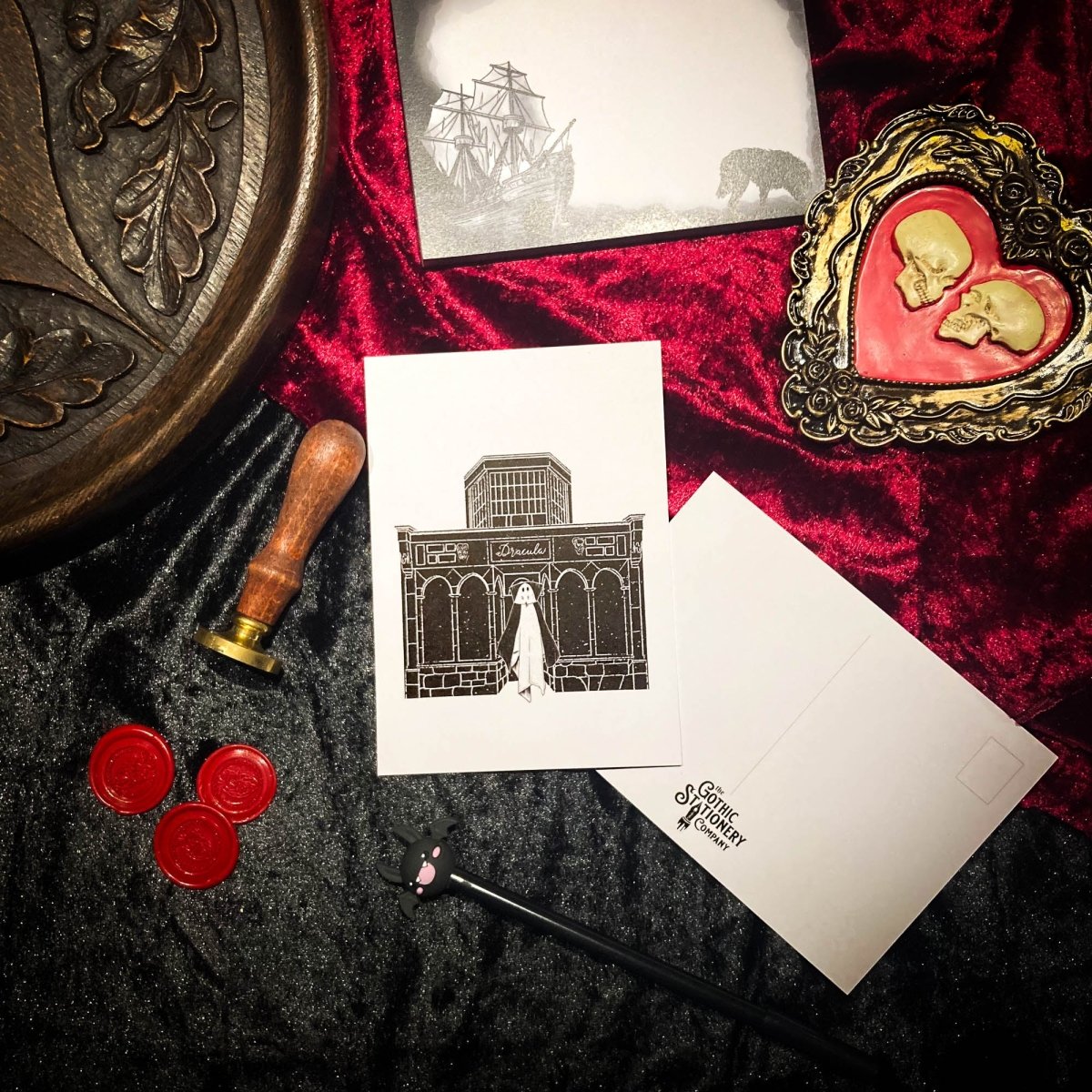 Dracula At Whitby Ghost Postcard Print - The Gothic Stationery Company - Postcard