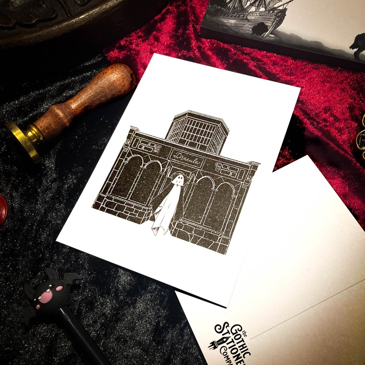 Dracula At Whitby Ghost Postcard Print - The Gothic Stationery Company - Postcard