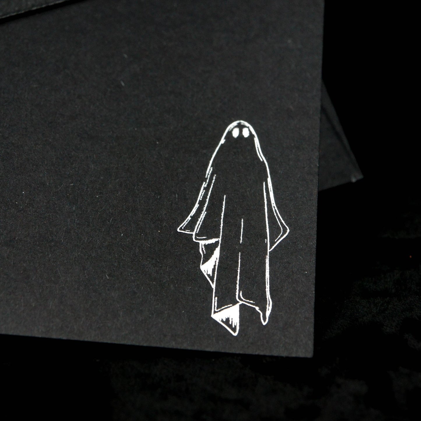 Ghosts Black Notecard Set | Elegantly Gothic | Black Gothic Stationery Set