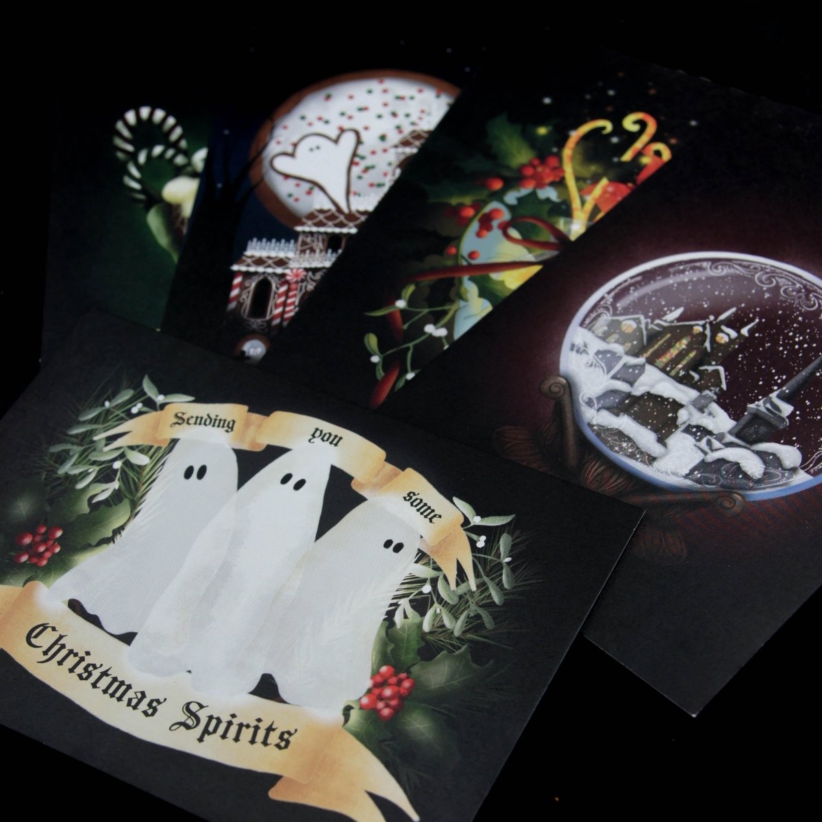 Conjunto de postales navideñas góticas | Navidad gótica