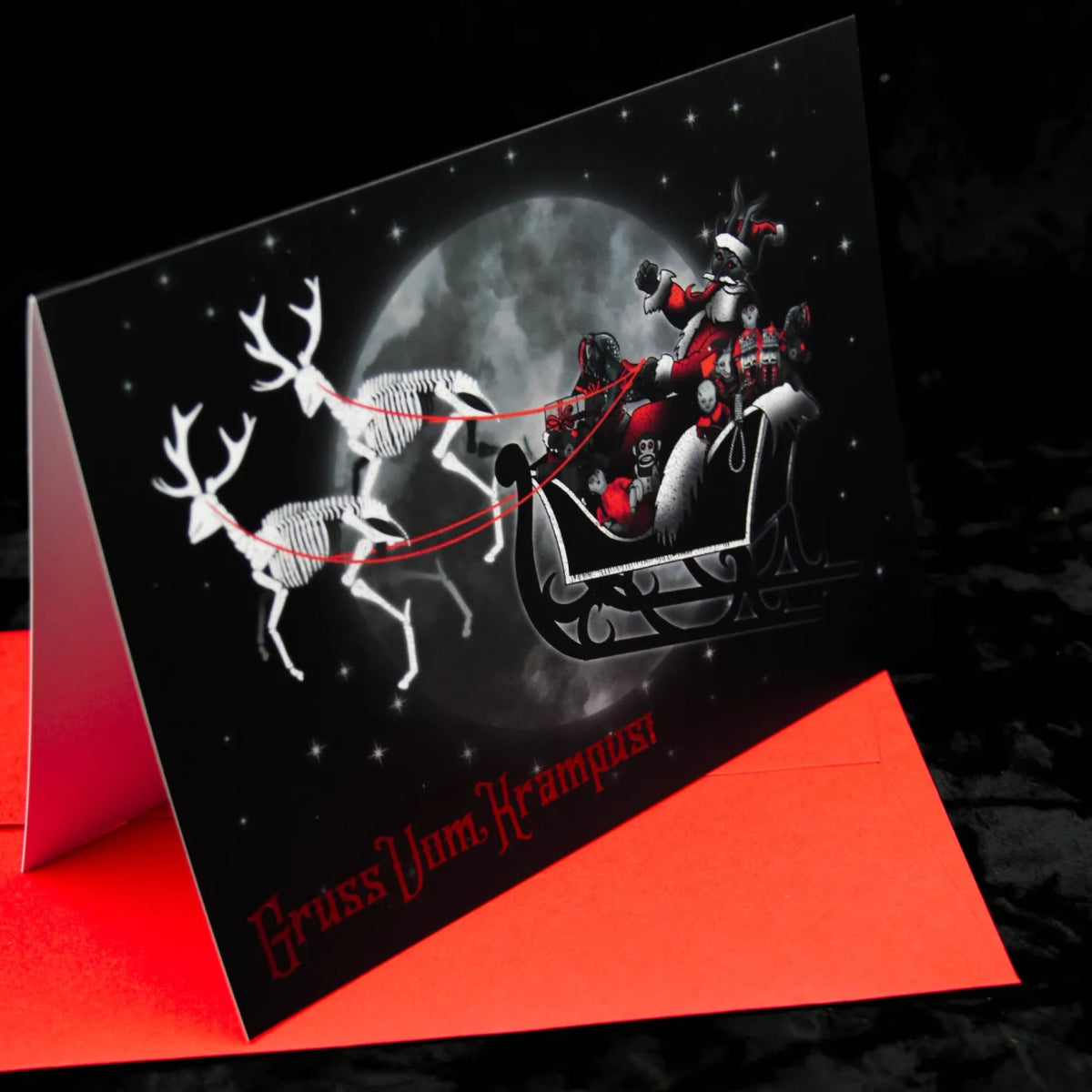 Greetings From Krampus Christmas Greetings Card - The Gothic Stationery Company - Greetings Card