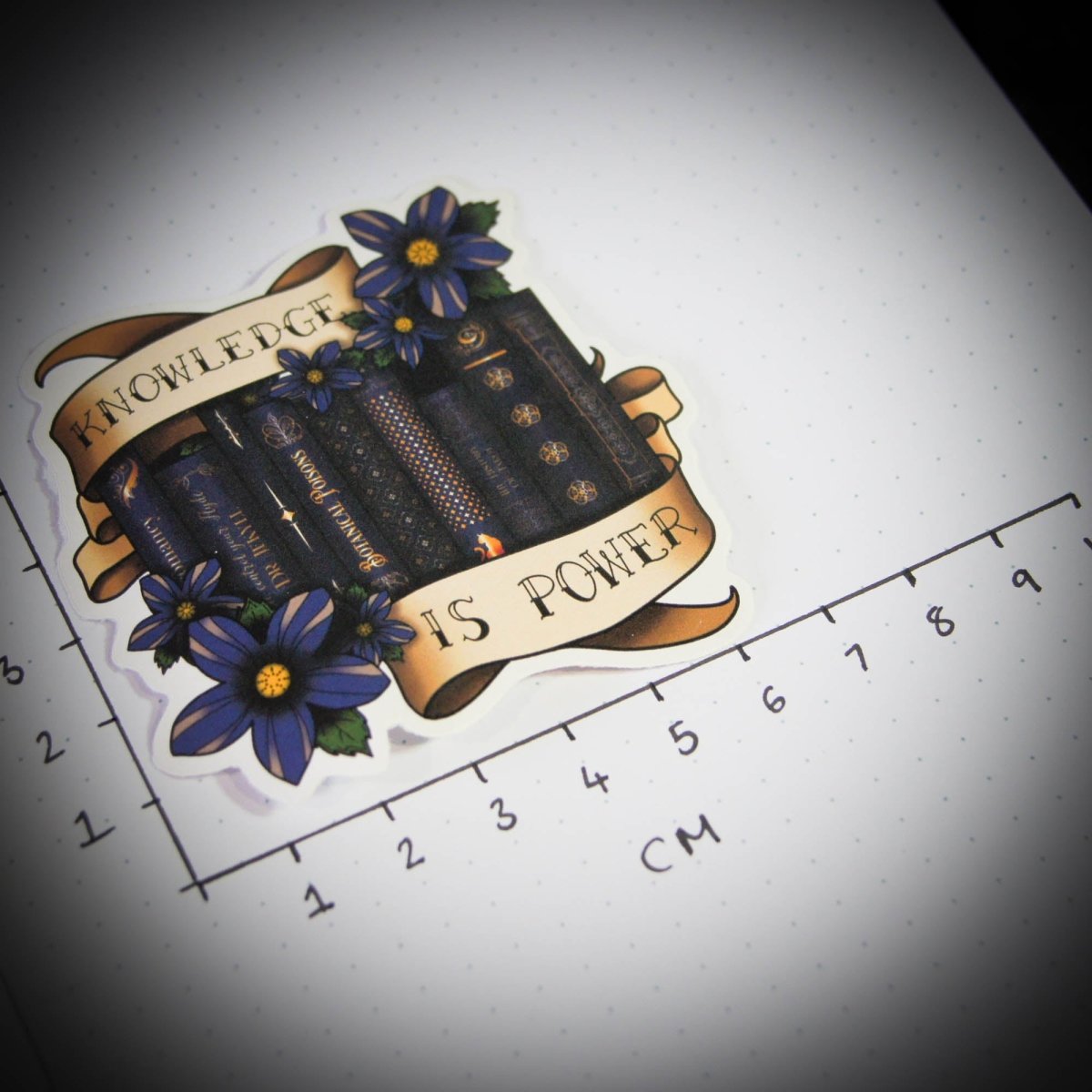 Knowledge Is Power Dark Academia Vinyl Sticker