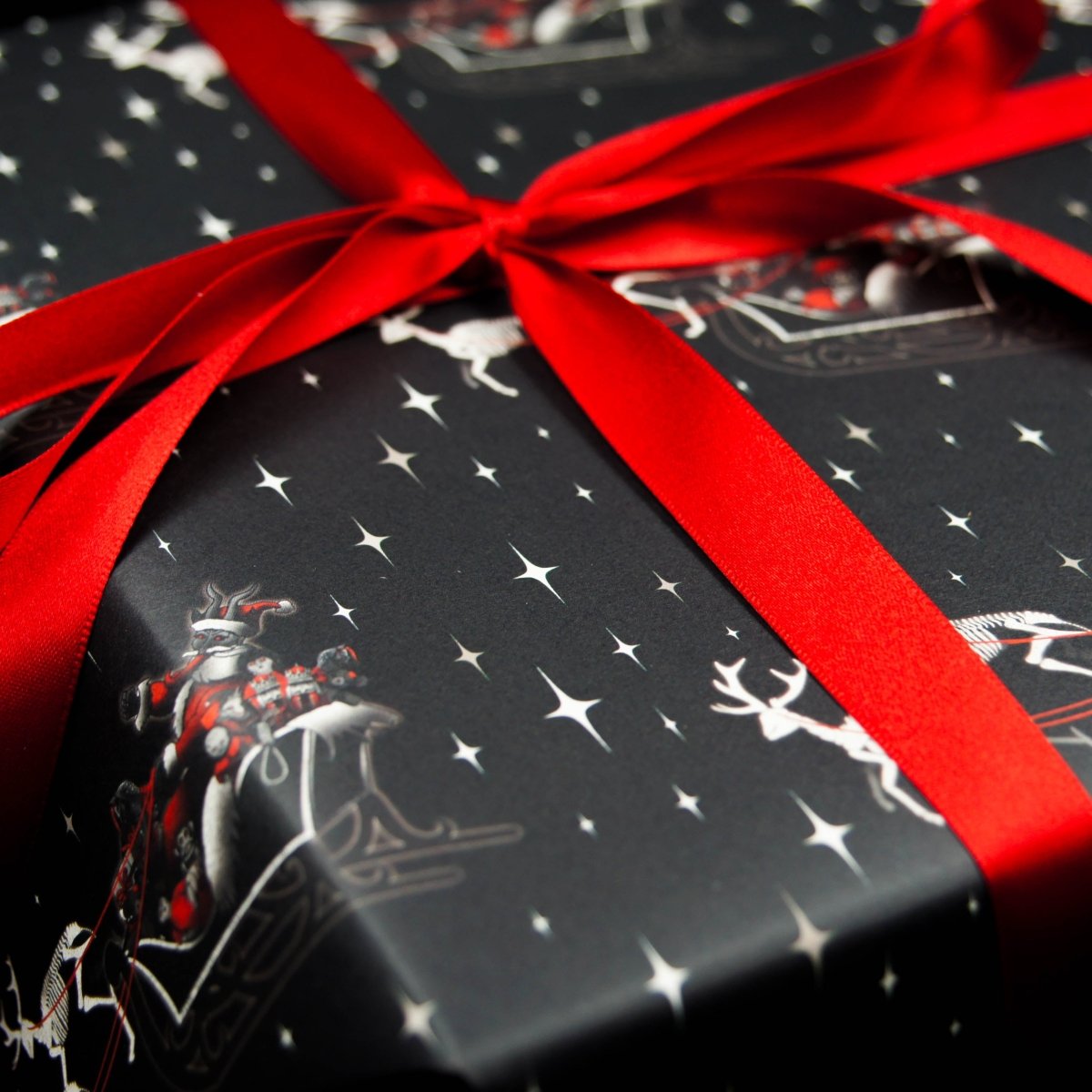 Krampus Sleigh Wrapping Paper| Gothic Christmas Gift Wrap - The Gothic Stationery Company - Gift Wrap