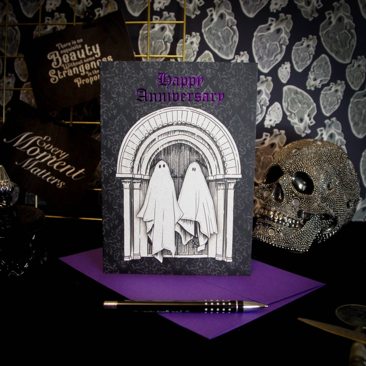 Luxury Ghost Gothic Wedding Anniversary Card