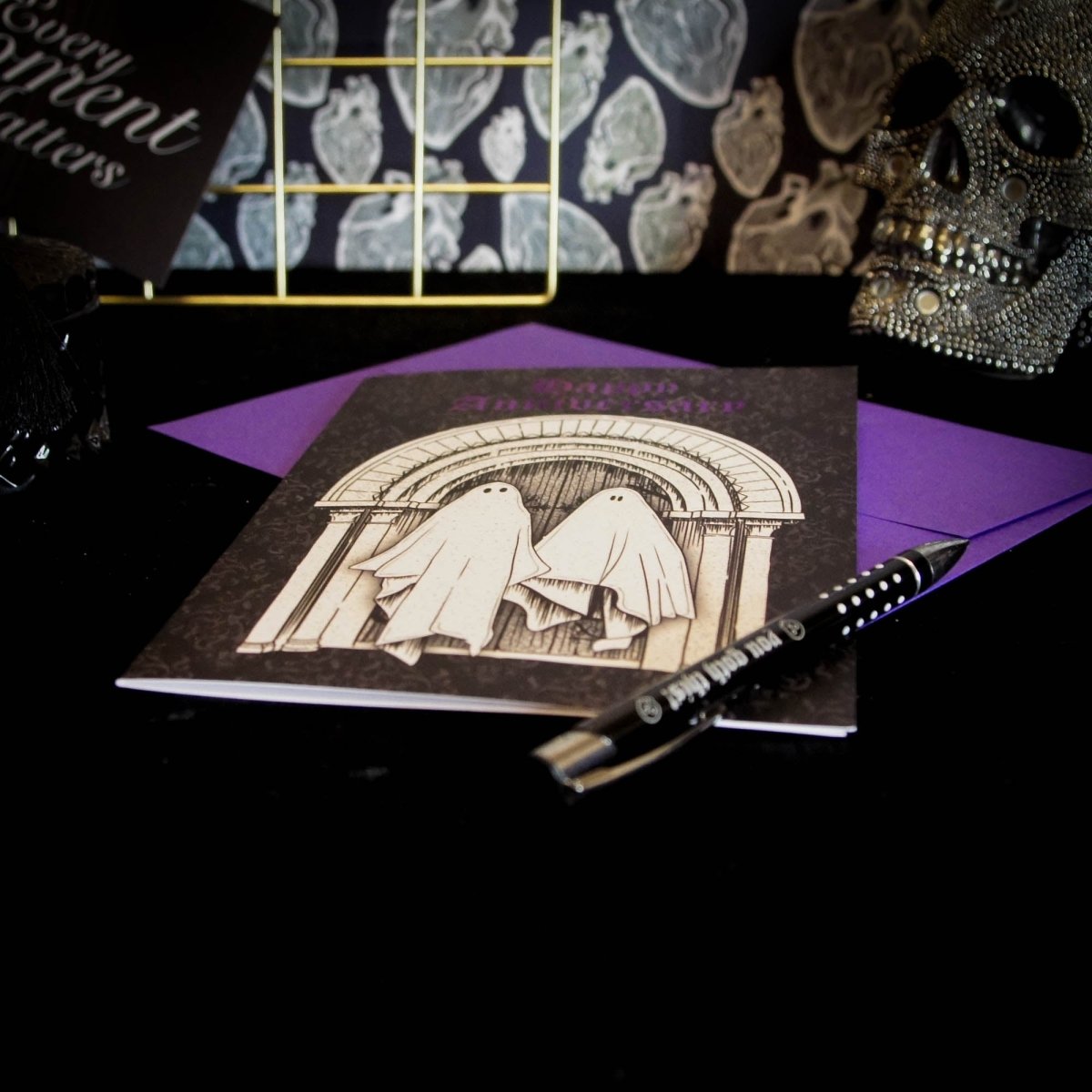 Luxury Ghost Gothic Wedding Anniversary Card