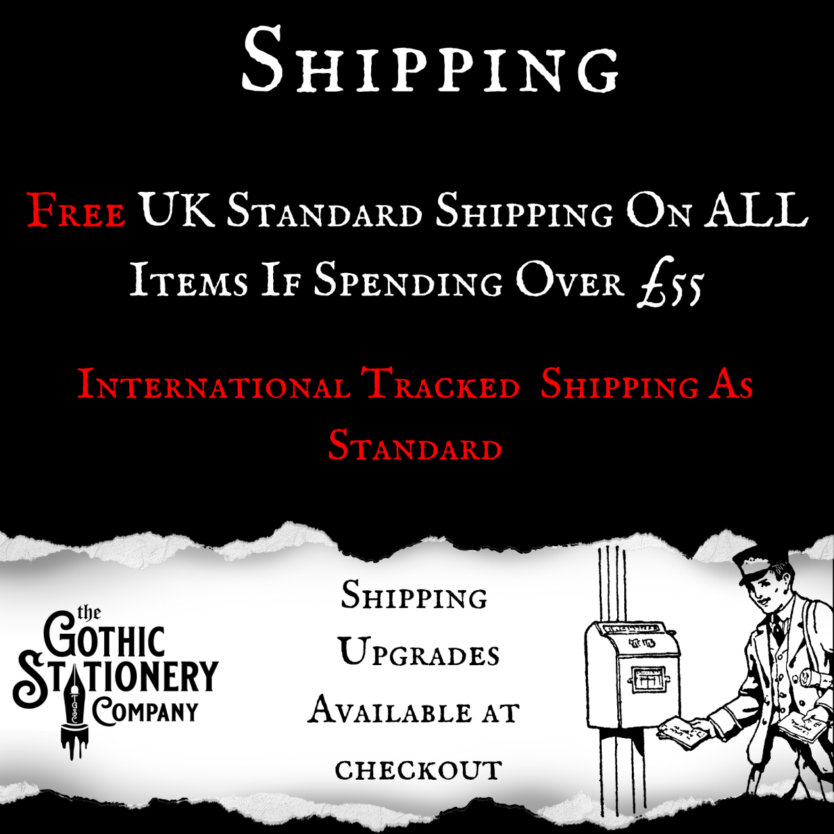 Mini Ghost Notecards & Envelopes Gothic Stationery Set - The Gothic Stationery Company - Notecards