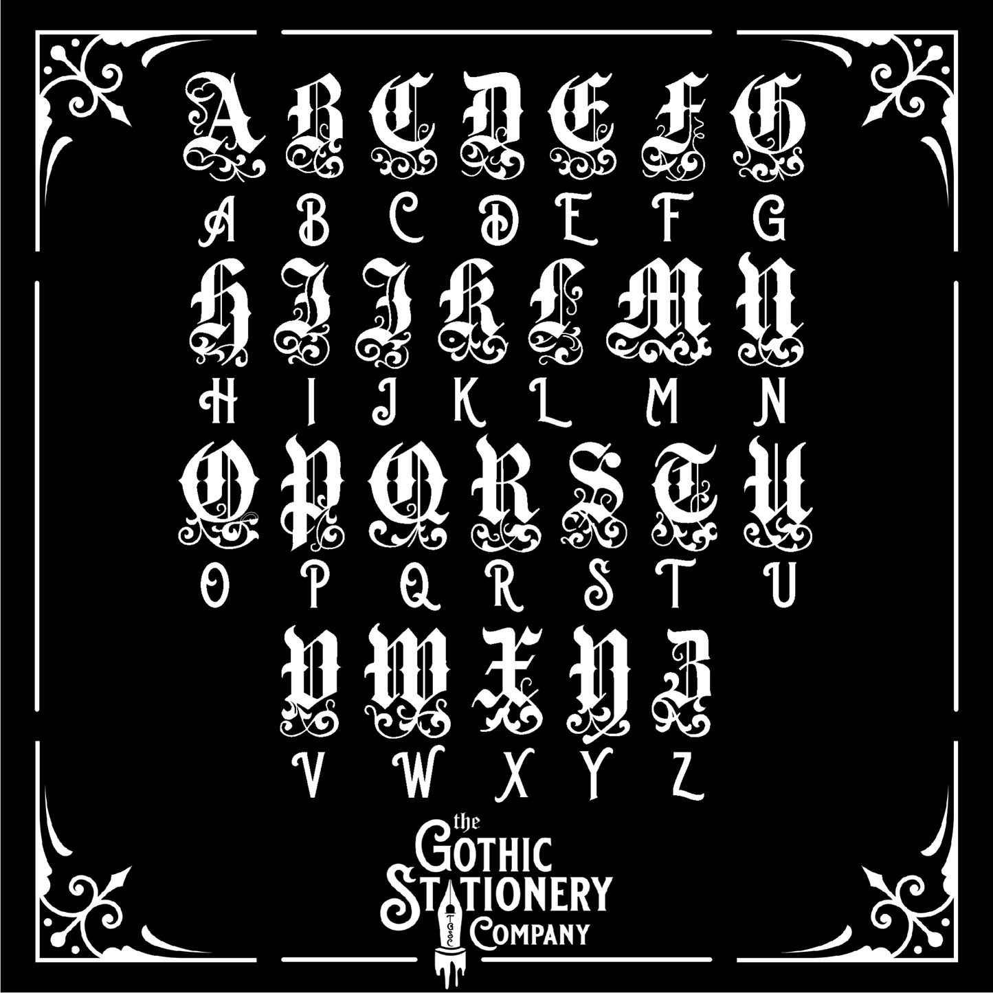 Personalised Initial Gothic Stickers