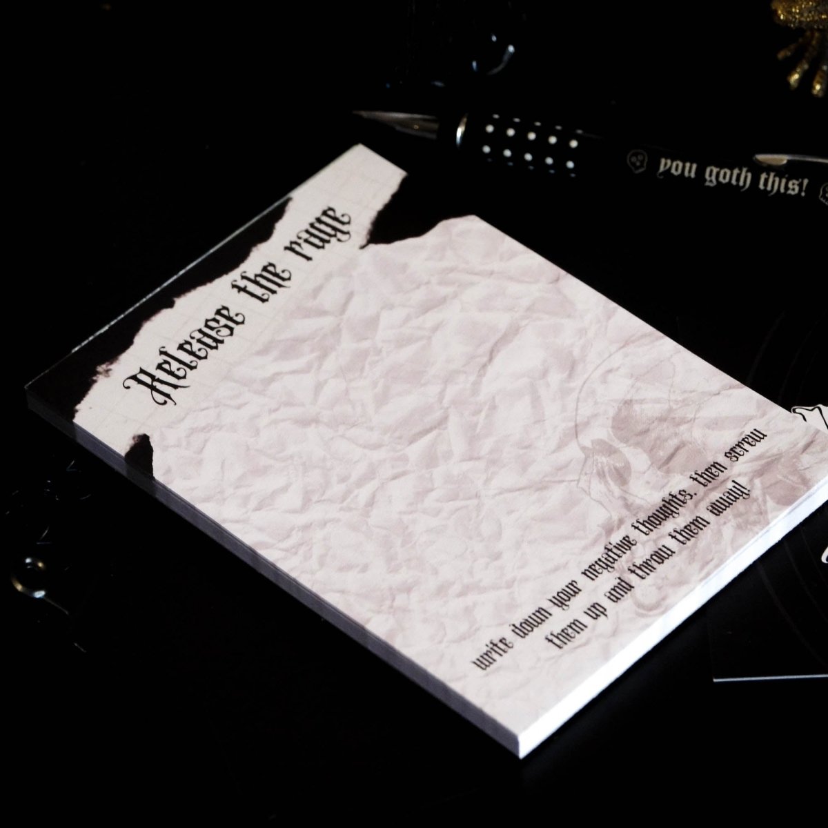 Release The Rage A6 Notepad Self Care Gothic Notepad - The Gothic Stationery Company - Notepads