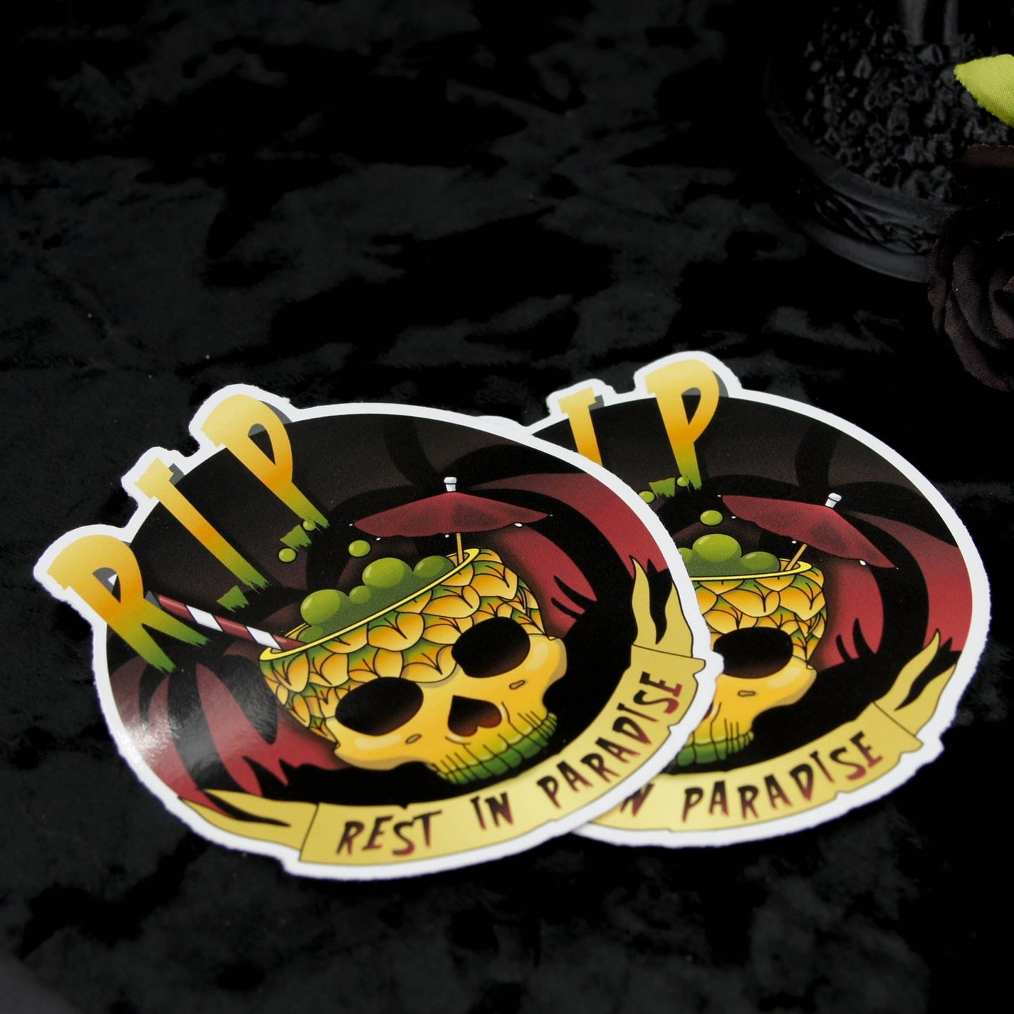 RIP Rest In Paradise Gothic Vinyl Sticker