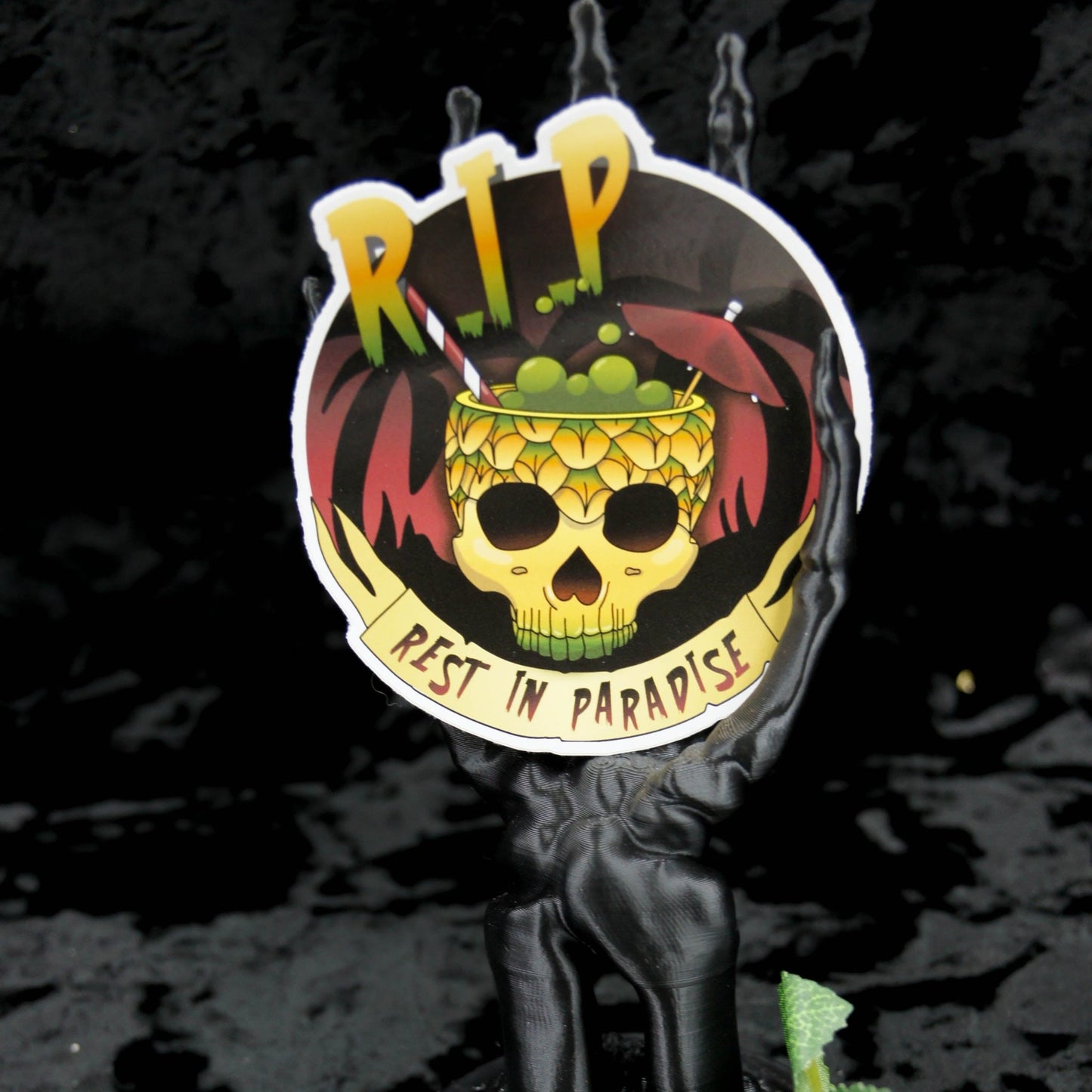 RIP Rest In Paradise Gothic Vinyl Sticker