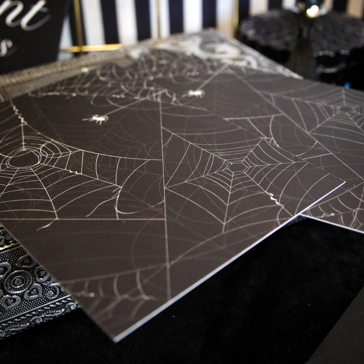 Simple Spiderweb Notecard Writing Set | Grim & Proper - The Gothic Stationery Company - Writing Set