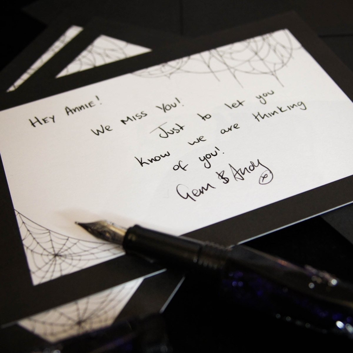 Simple Spiderweb Notecard Writing Set | Grim & Proper - The Gothic Stationery Company - Writing Set