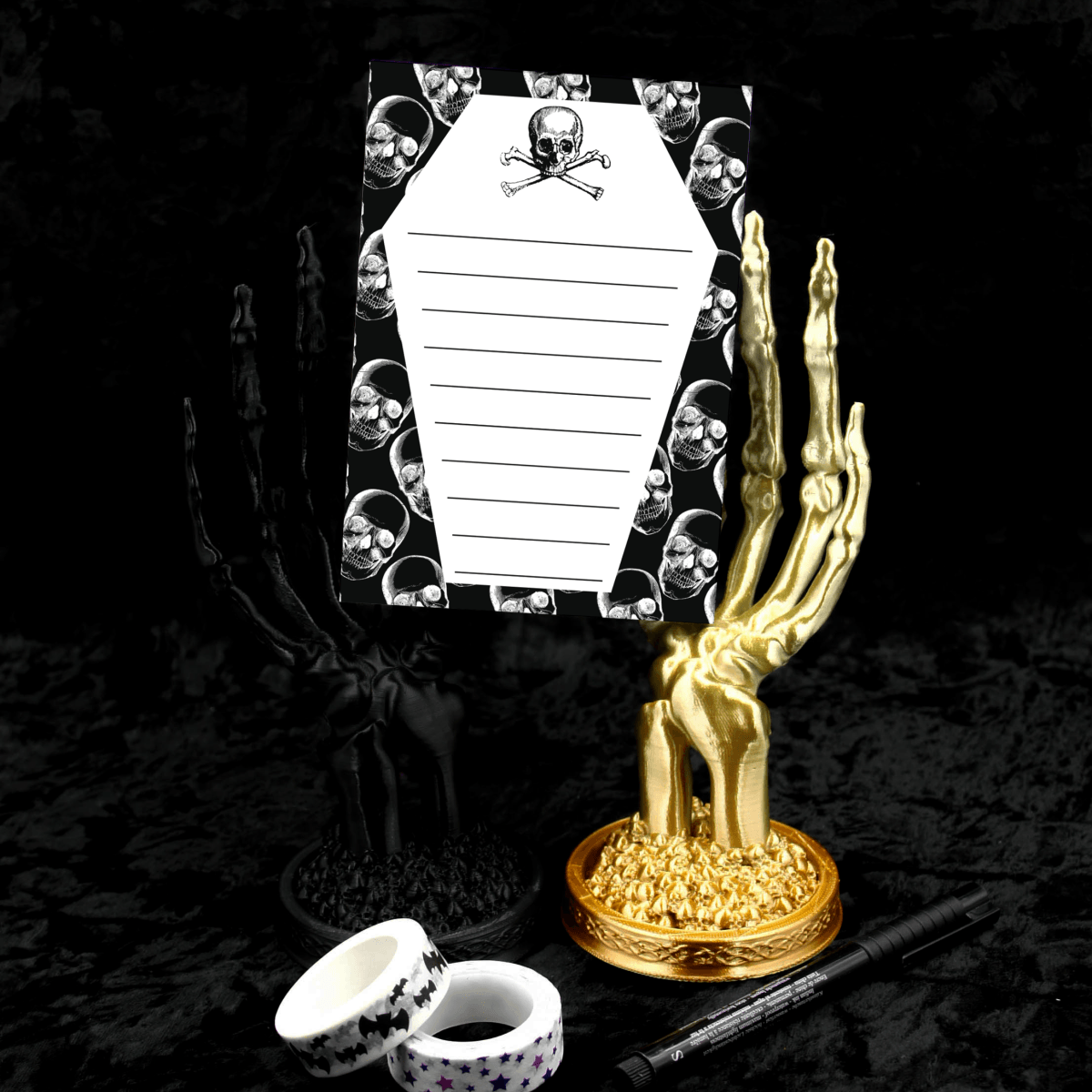 Skull Coffin A6 Notepad - The Gothic Stationery Company - Notepads