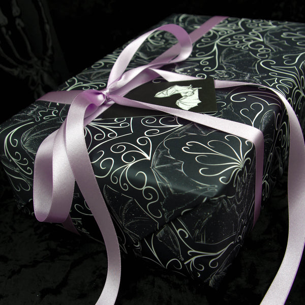 Papel de regalo de murciélago elegante - Papel de regalo gótico