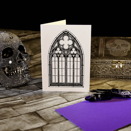 Gothic Arch Window Notecard Gothic Blank Card - The Gothic Stationery Company - Greetings Card