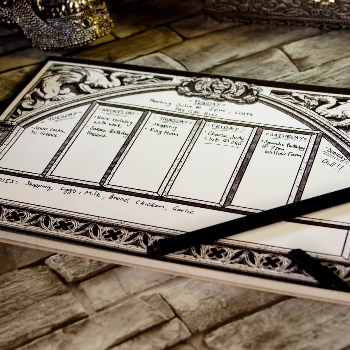 Priory Collection HandDesigned Gothic A4 Planner Pad The Gothic