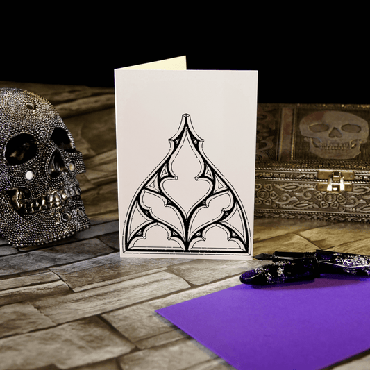 Gothic Ogee Window Notecard Gothic Blank Card - The Gothic Stationery Company - Greetings Card