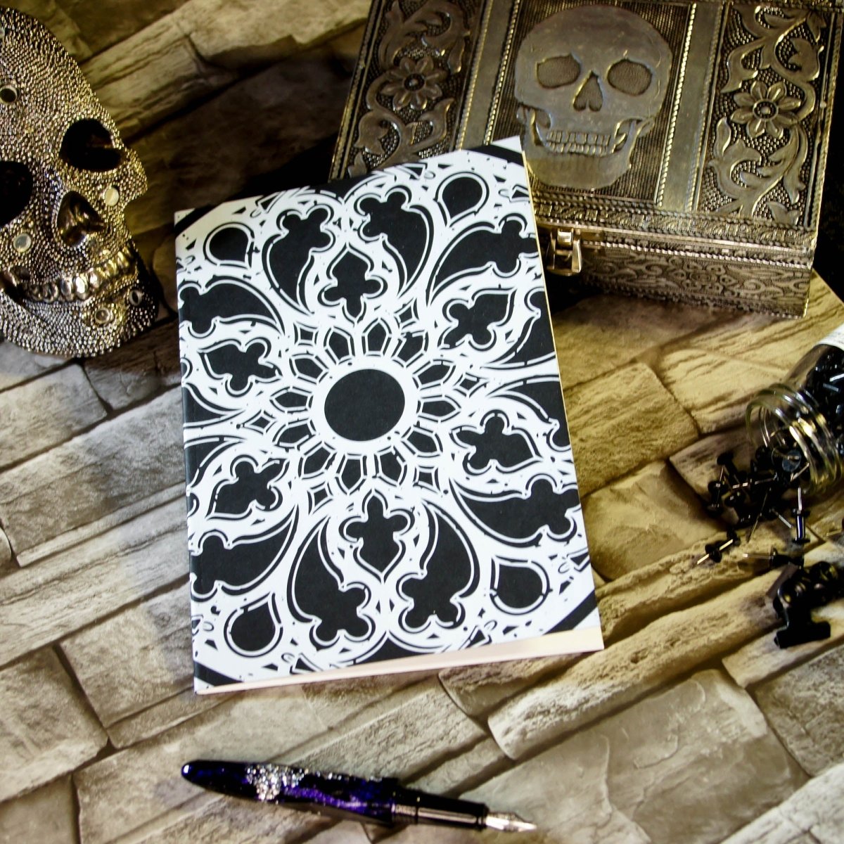 Gothic Rose Window Notebook A5 - The Gothic Stationery Company -