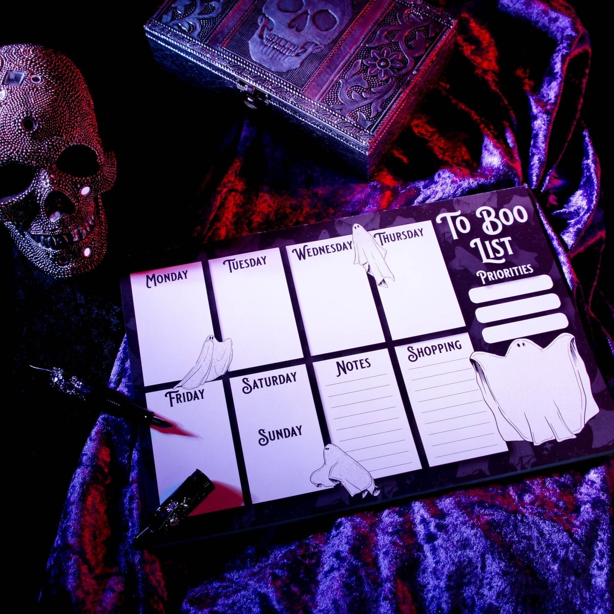 To Boo List A4 Weekly Planner Pad | Ghost Stationery - The Gothic Stationery Company - Notepads