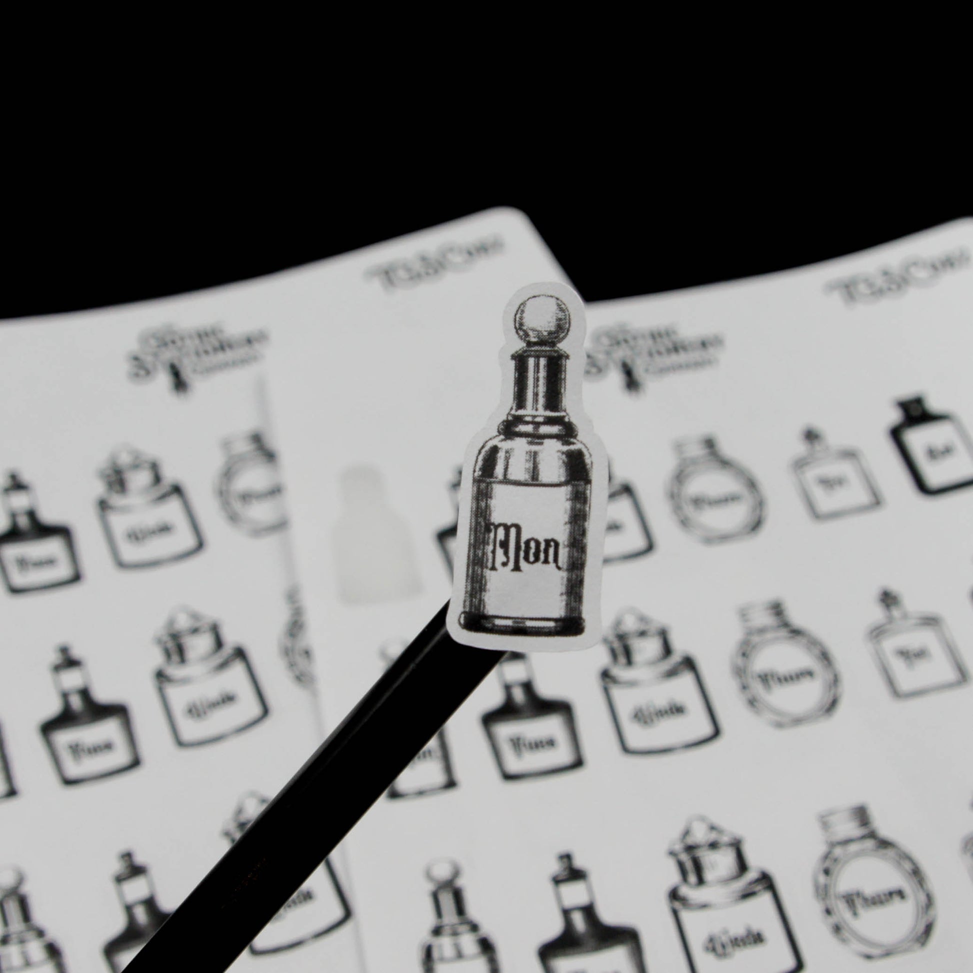 Apothecary Potion Bottle Planner Sticker Sheet close up
