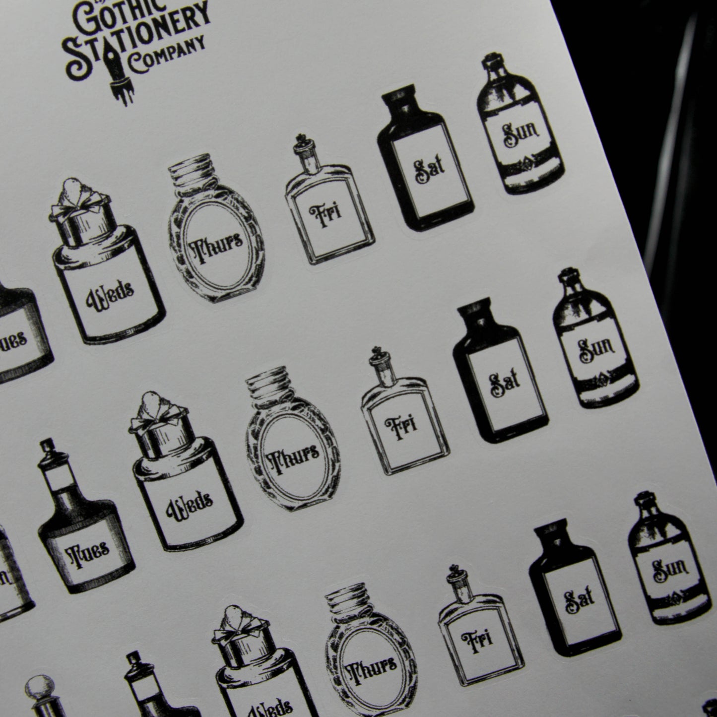 Apothecary Potion Bottle Planner Sticker Sheet close up 