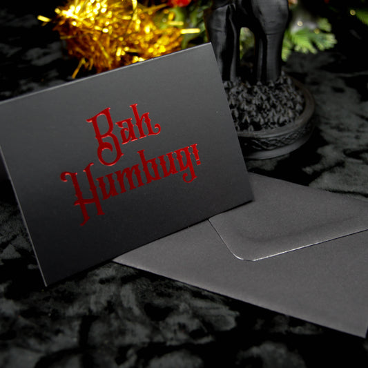Bah Humbug Mini tarjeta de felicitación gótica
