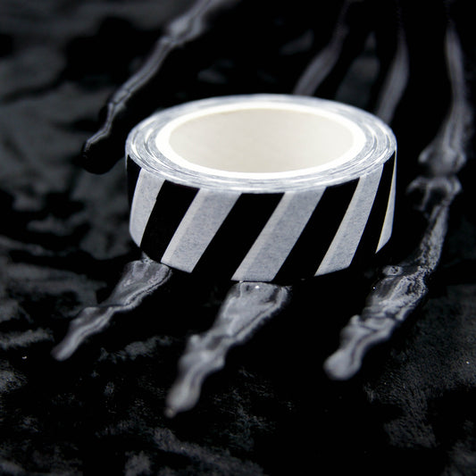 Black & White Diagonal Striped Washi Tape