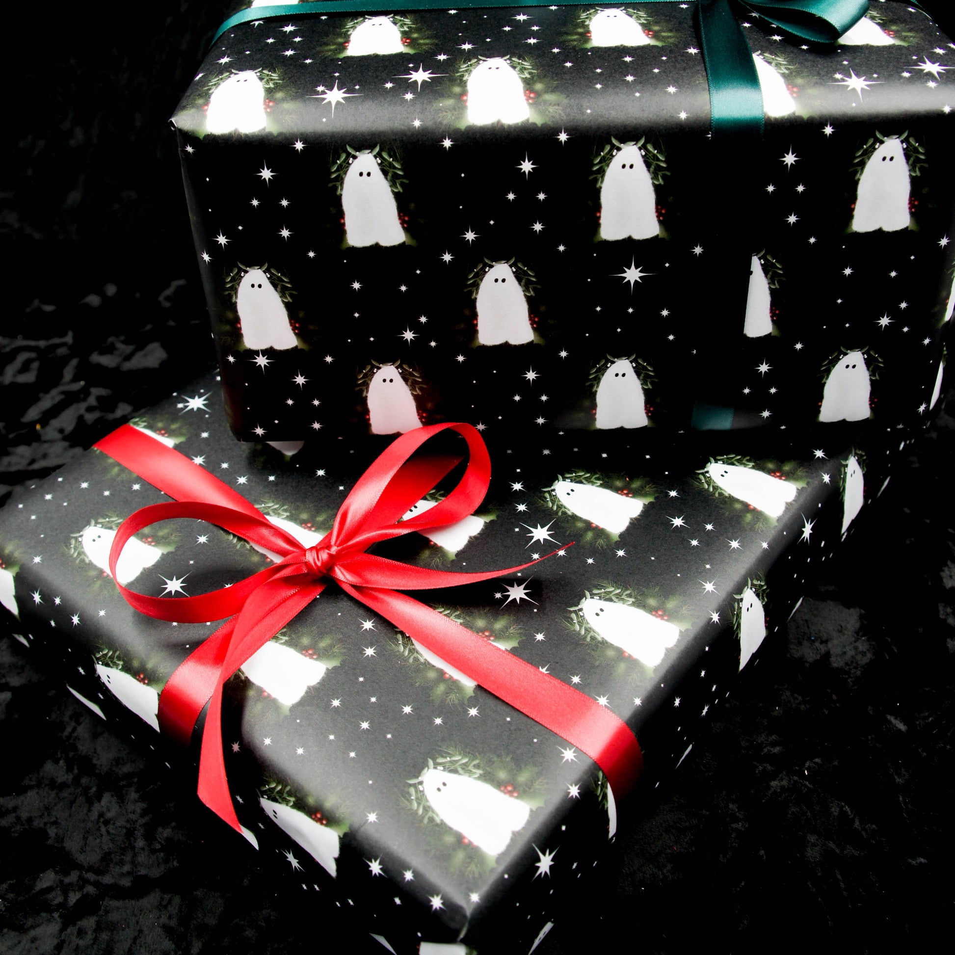 Gothic Christmas Spirit Wrapping Paper - Christmas Ghosts