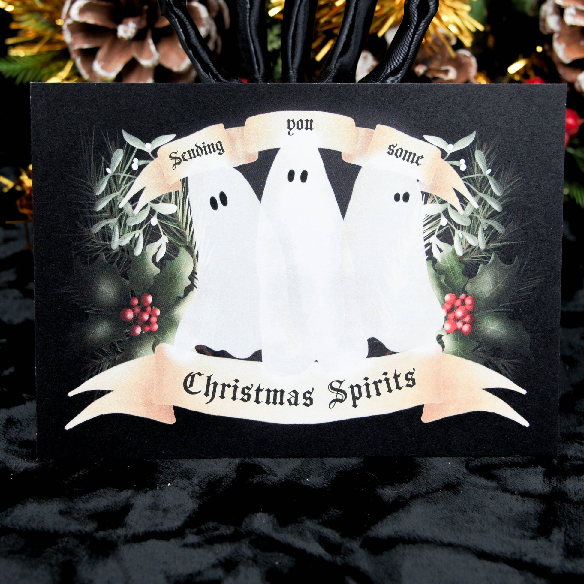 Christmas Goth Ghost Post card