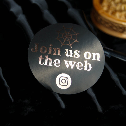 Join Us On The Web | Gothic Business Stickers