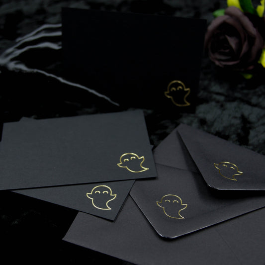 Ensemble de papeterie gothique Mini Ghost Notecards &amp; Enveloppes