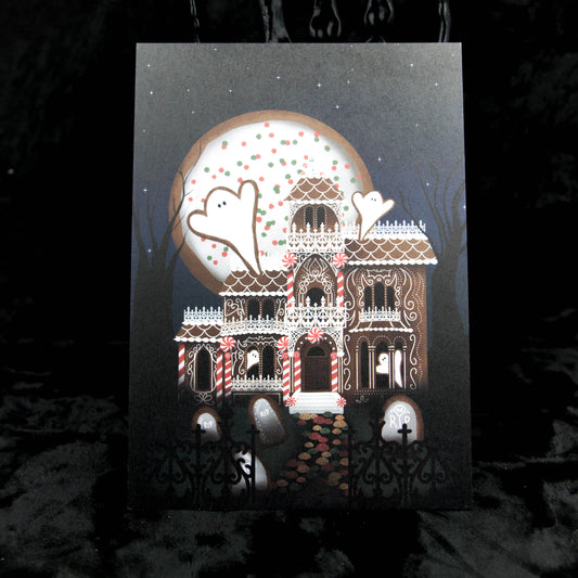Carte postale de Noël Gingerdead | Noël gothique