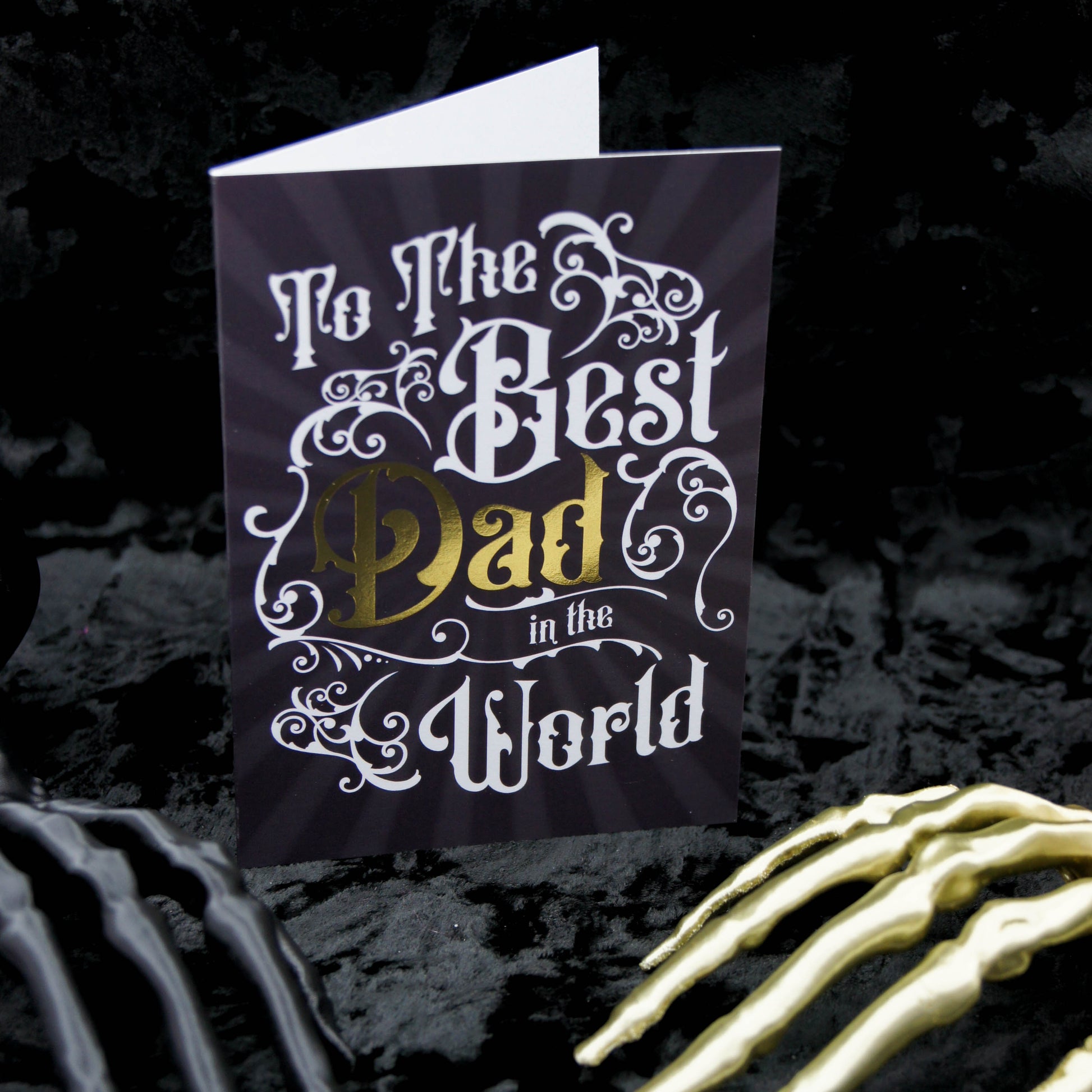 Best Dad In The World Greetings Card - Gothic Birthday Card For Him