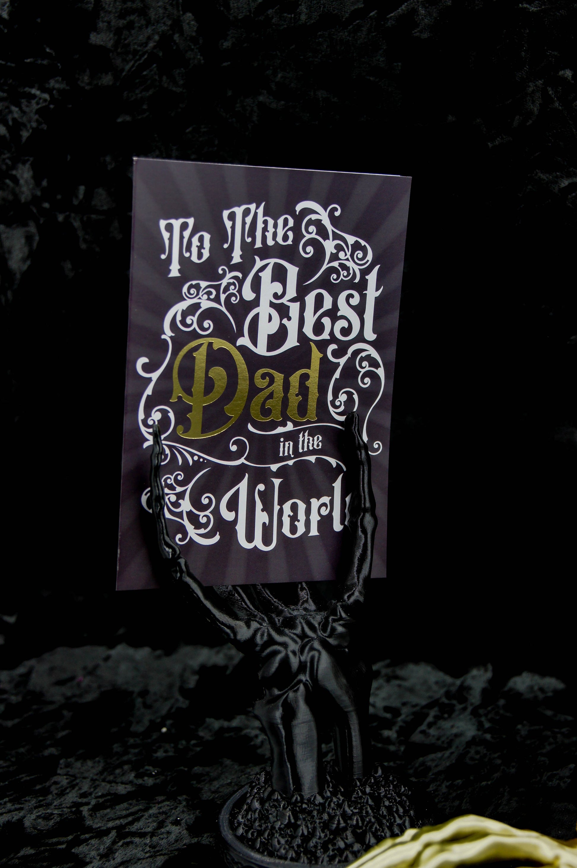 Best Dad In The World Greetings Card - Goth Greetings Card