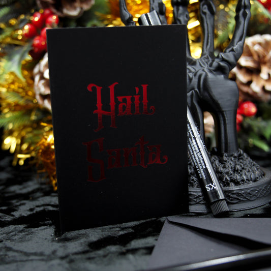 Saludo Santa Mini tarjeta de felicitación gótica | Navidad gótica