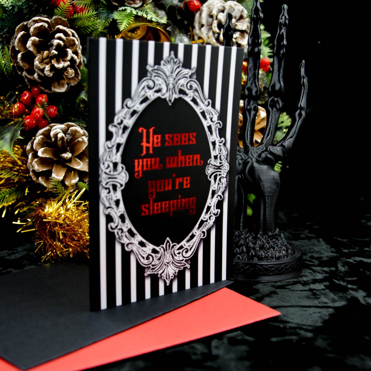 Paquete de tarjetas navideñas góticas de lujo | Navidad gótica