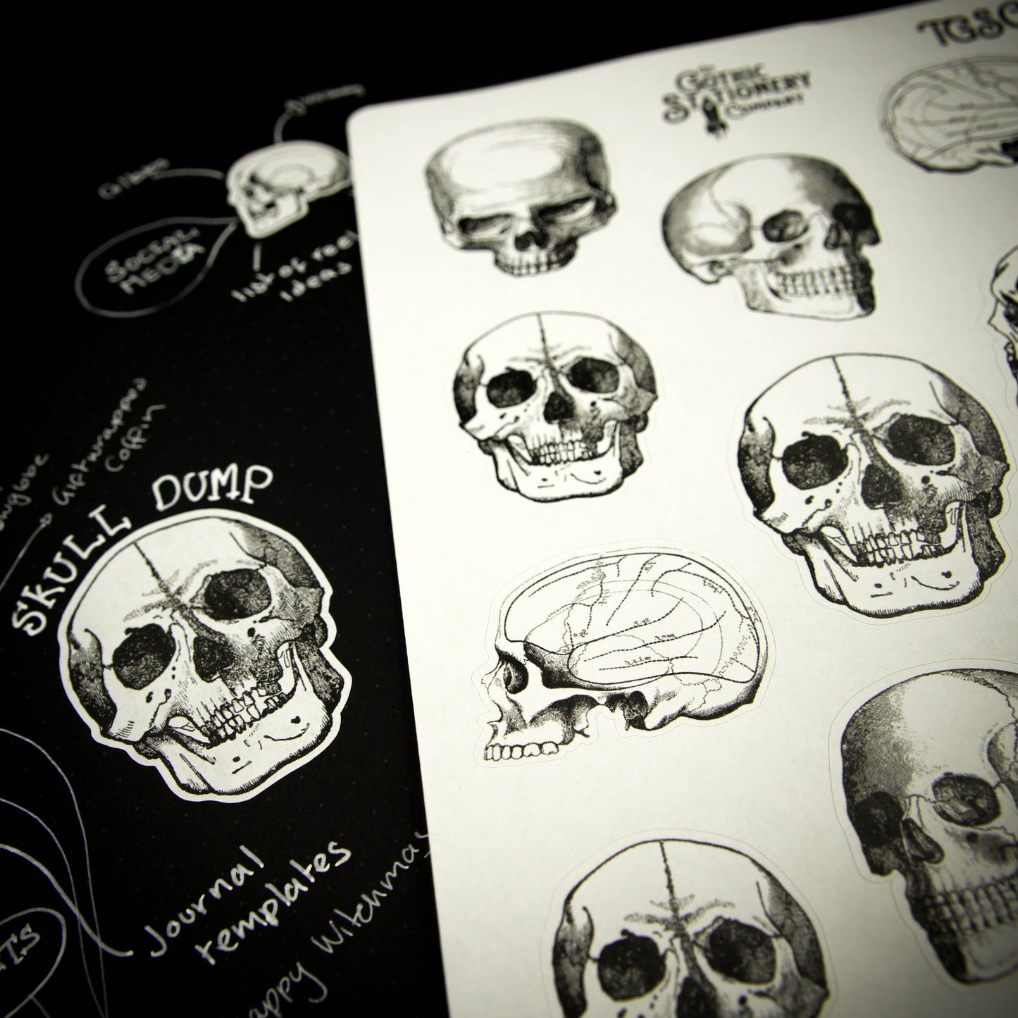 Large Skull A5 Decorative Sticker Sheet