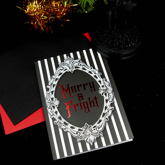Merry And Fright Greetings Card | Gothic Christmas