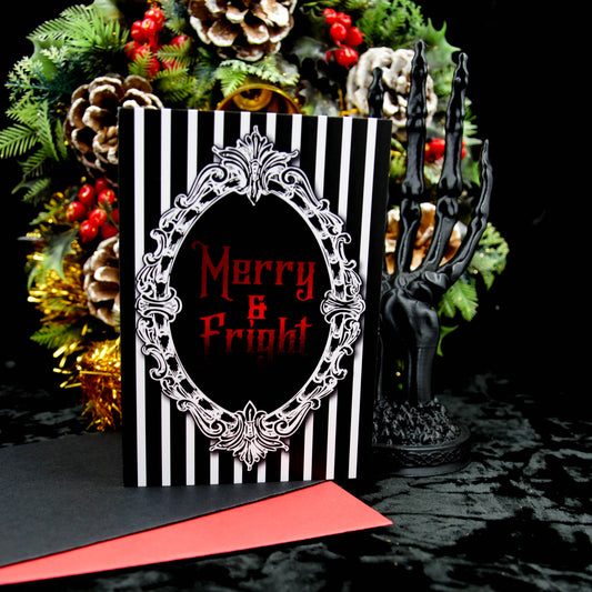 Merry And Fright Greetings Card | Gothic Christmas