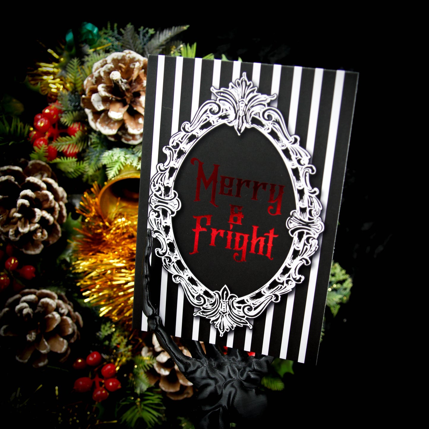 Merry And Fright Greetings Card | Gothic Christmas