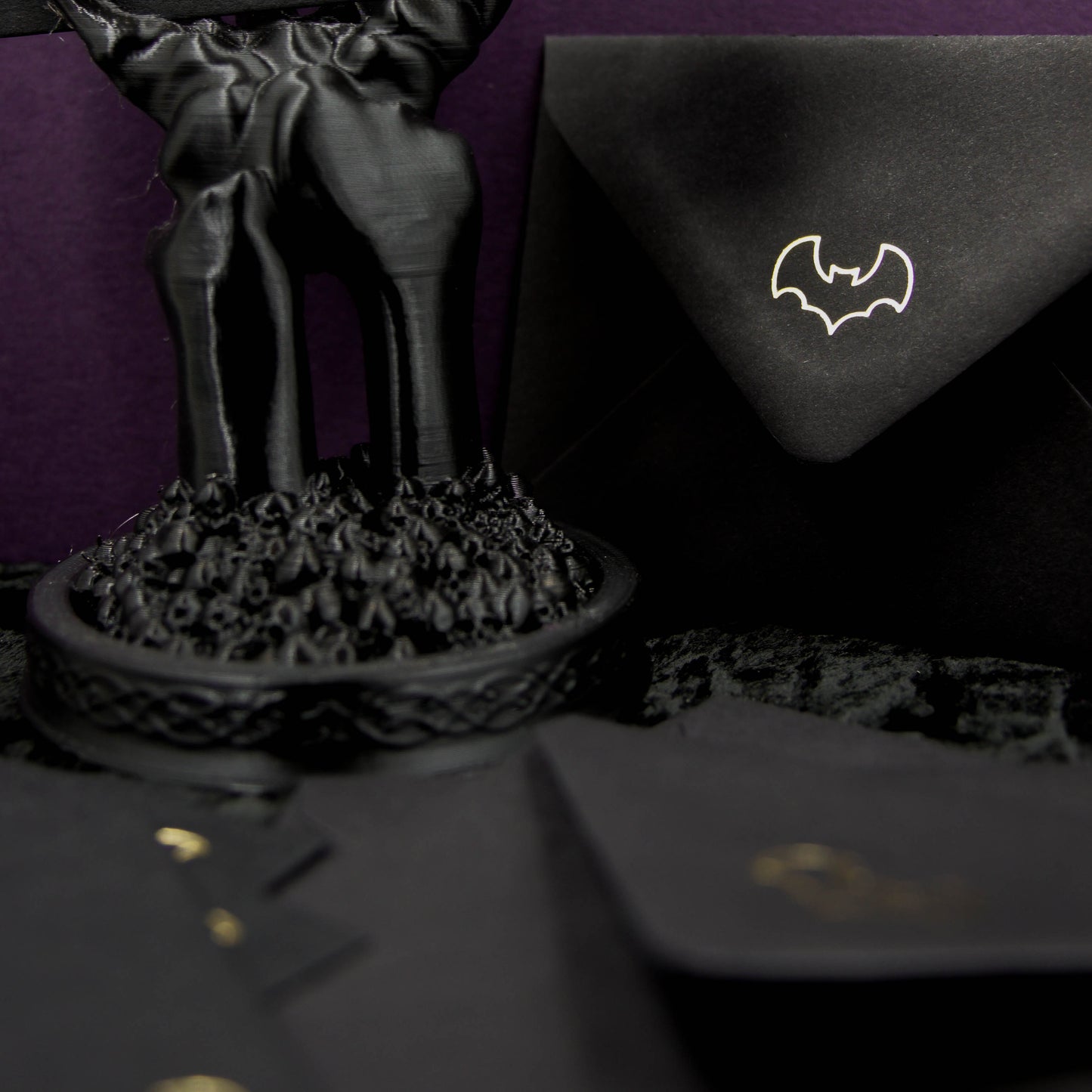 Mini Bat Notecards & Envelopes, Gothic Stationery Set