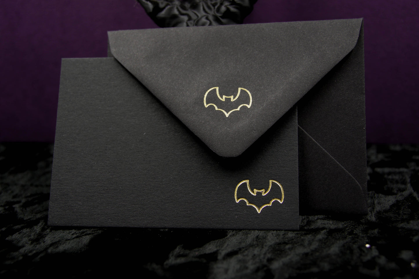 Mini cartes de notes et enveloppes chauve-souris, ensemble de papeterie gothique