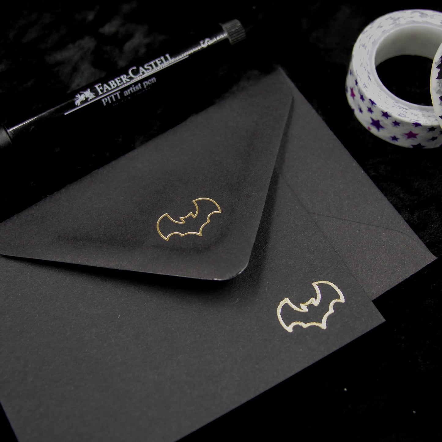 Mini cartes de notes et enveloppes chauve-souris, ensemble de papeterie gothique