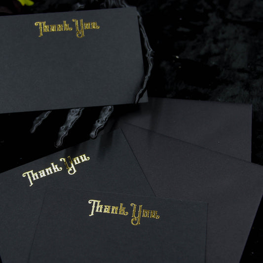 Mini tarjetas de agradecimiento y sobres Juego de papelería gótica
