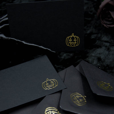 Mini Pumpkin Notecards & Envelopes    Gothic Stationery Set